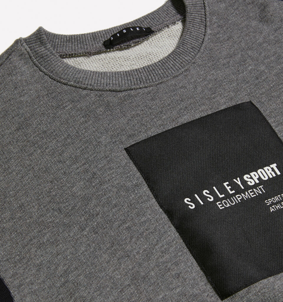 Gray sweatshirt with logo tag - boys' knitwear - Gray | Sisley Young image number 3